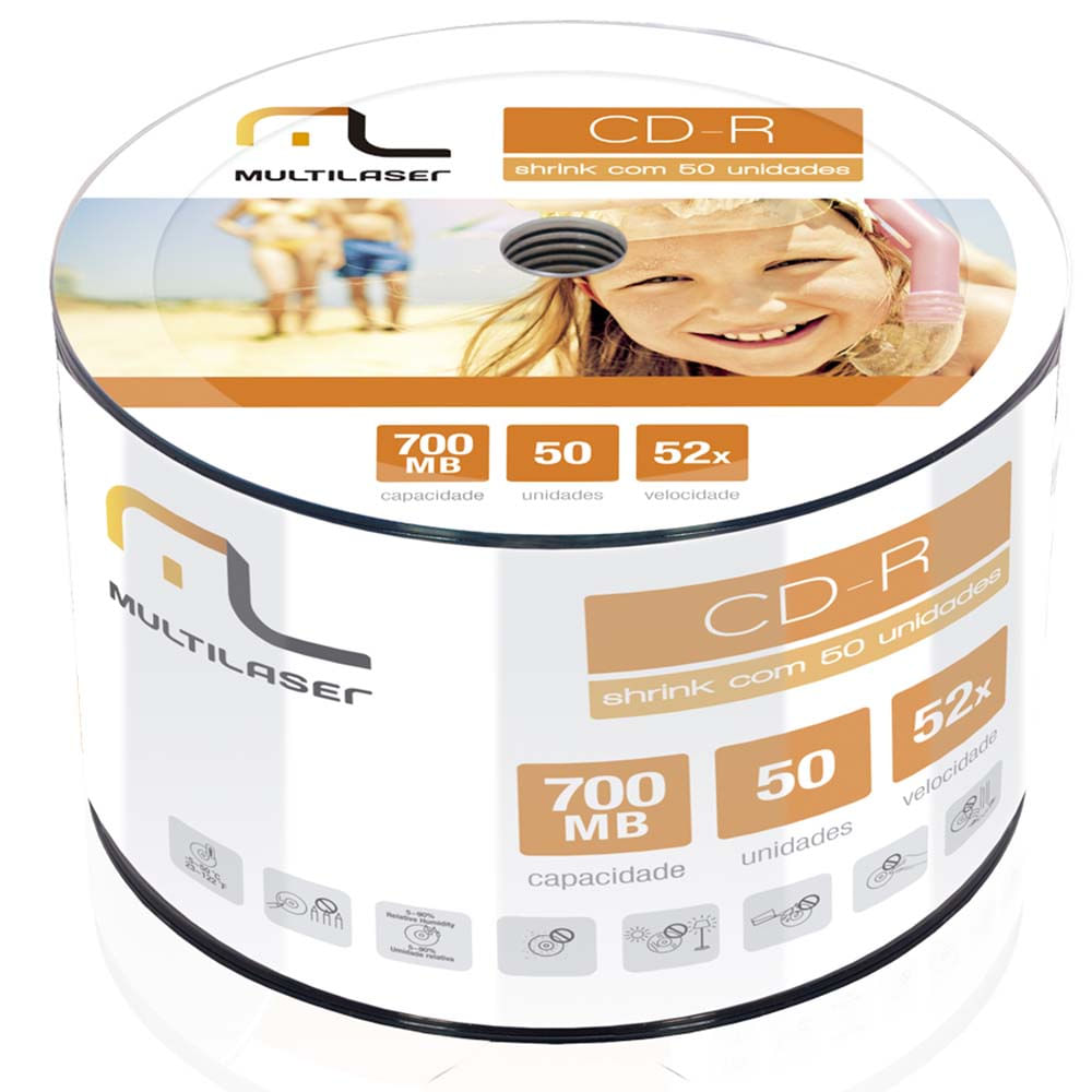 Mídia CD-R Velocidade 52x 50un Shrink 700MB Multi - CD051 - Multi