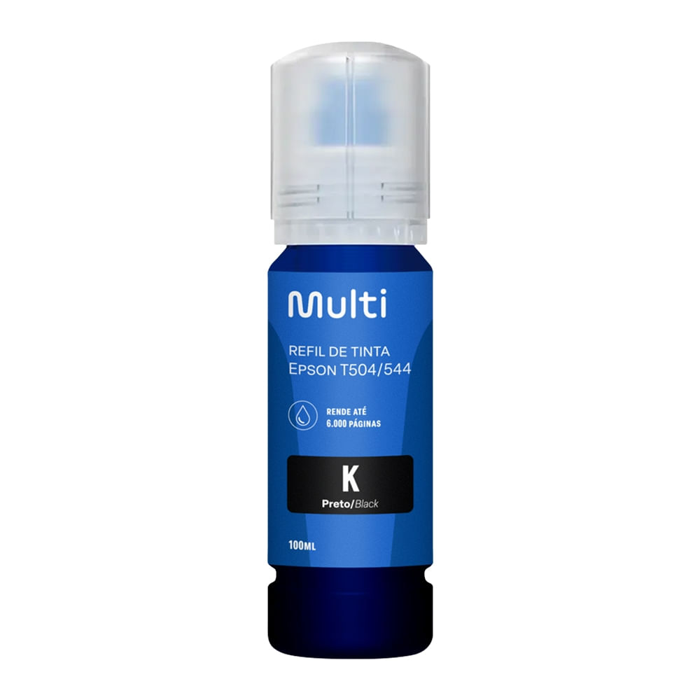 Refil de Tinta p/ Impressora Epson T504/544 100ml Preto Multi - RF027OUT [Reembalado]