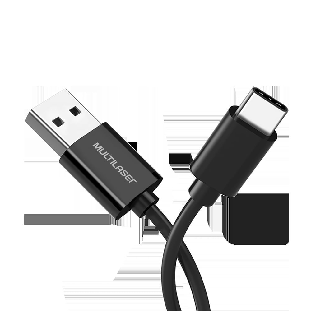 Cabo Carregador USB A-Macho 2A x USB Tipo C Rápido na COMPUTEC INFORMATICA  MAIS PAPELARIA