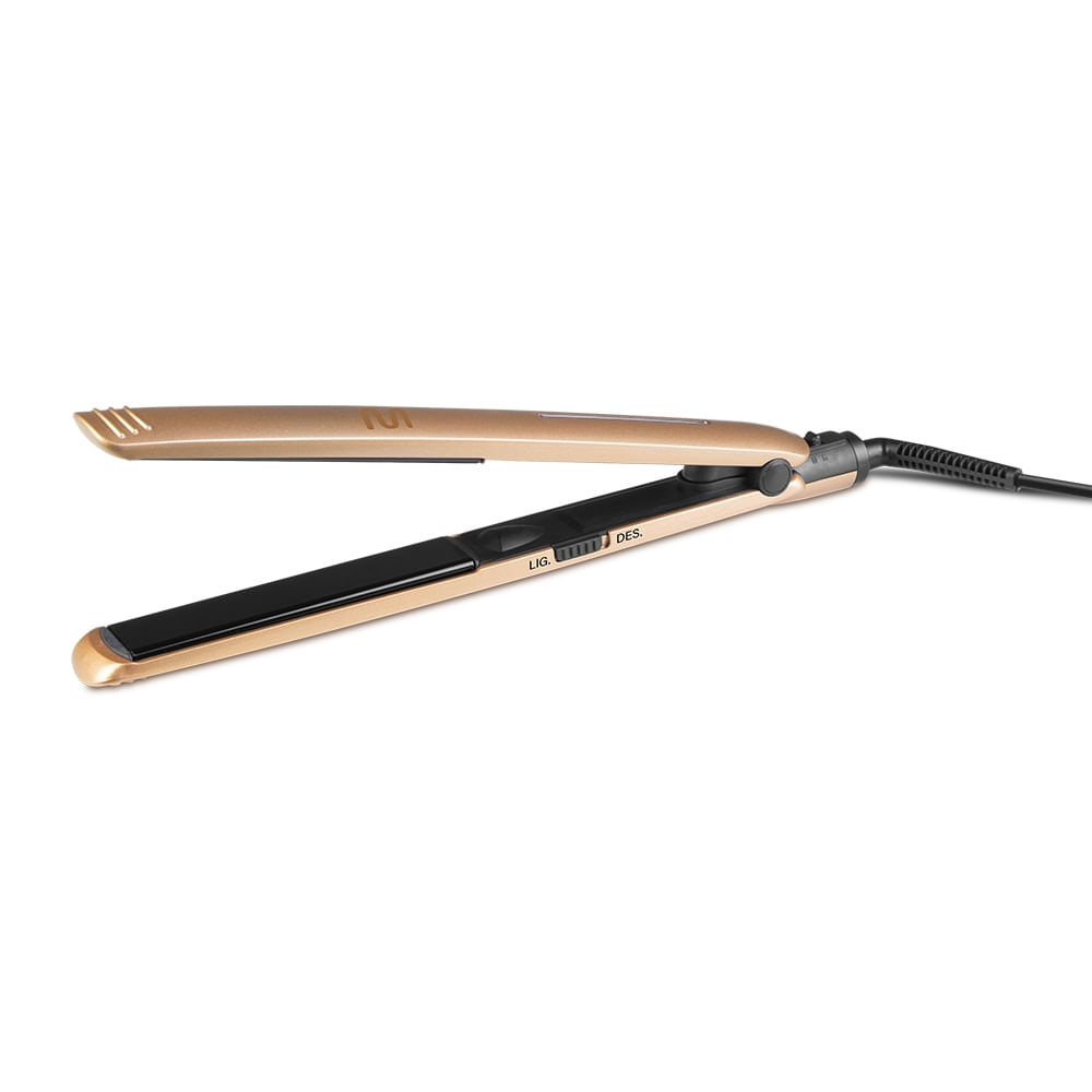Prancha Modeladora Cerâmica Gold com Pontas Arredondadas Bivolt