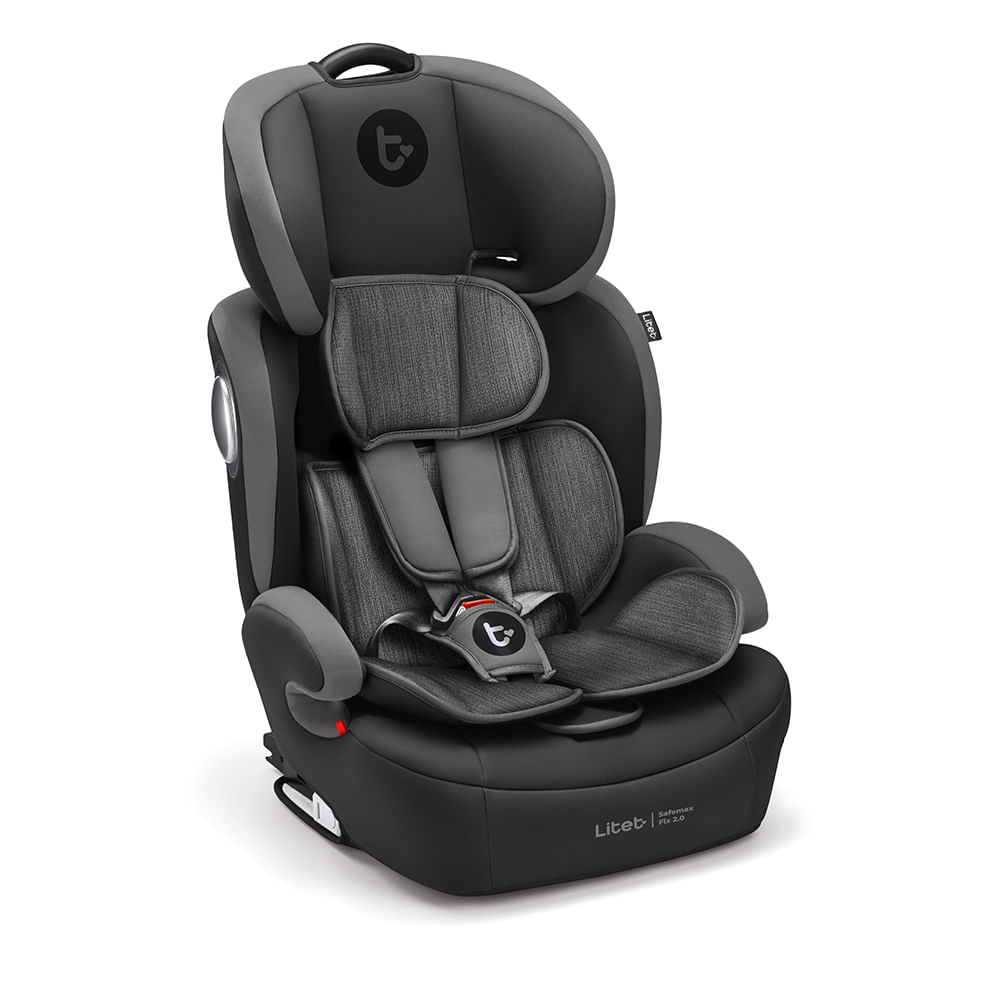 Cadeirinha Infantil para carro Safemax Fix 2.0 Isofix 9-36 Kg Cinza Litet - BB460OUT [Remanufaturado]