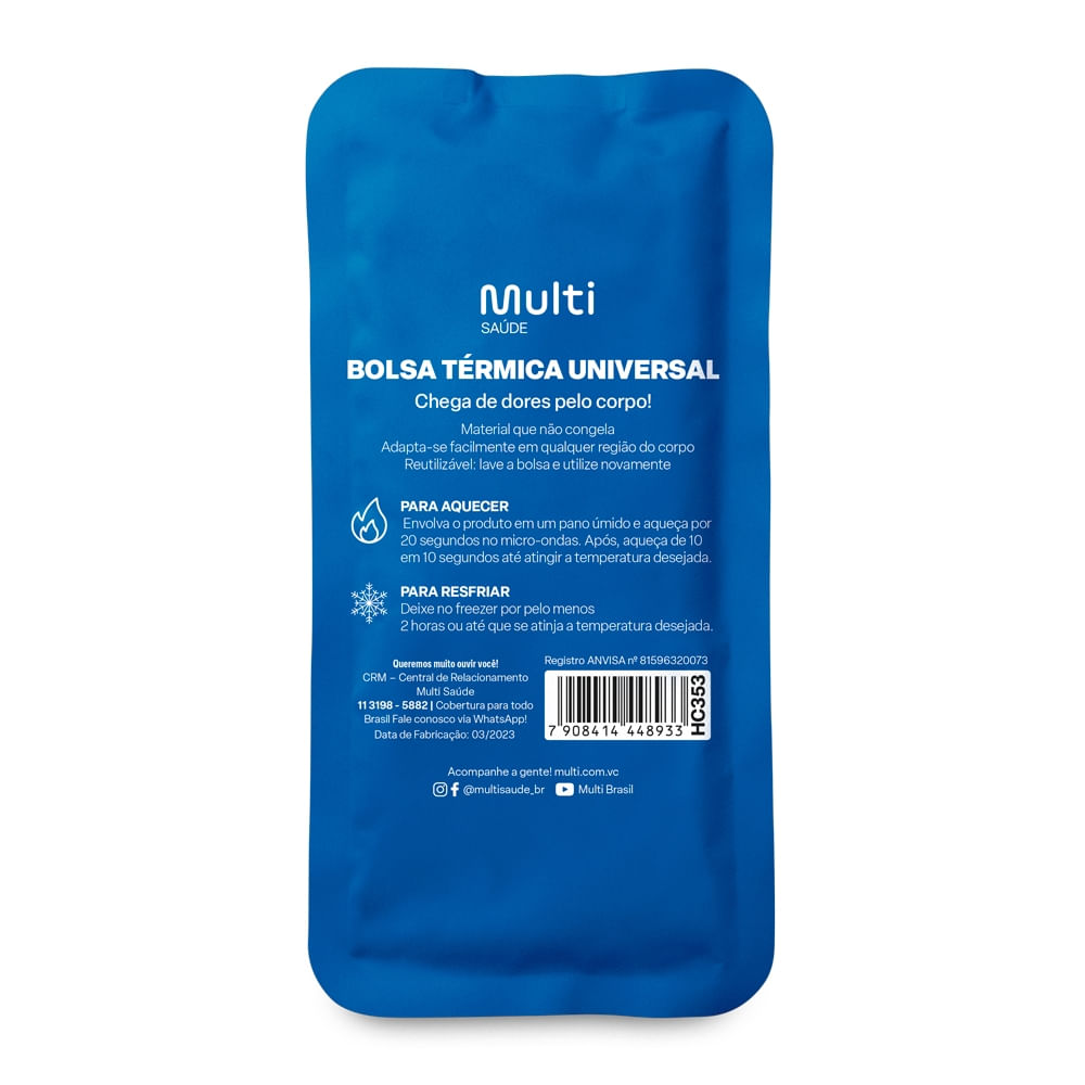 Bolsa Térmica de Gel Azul - Multi Saúde - HC353OUT [Reembalado]