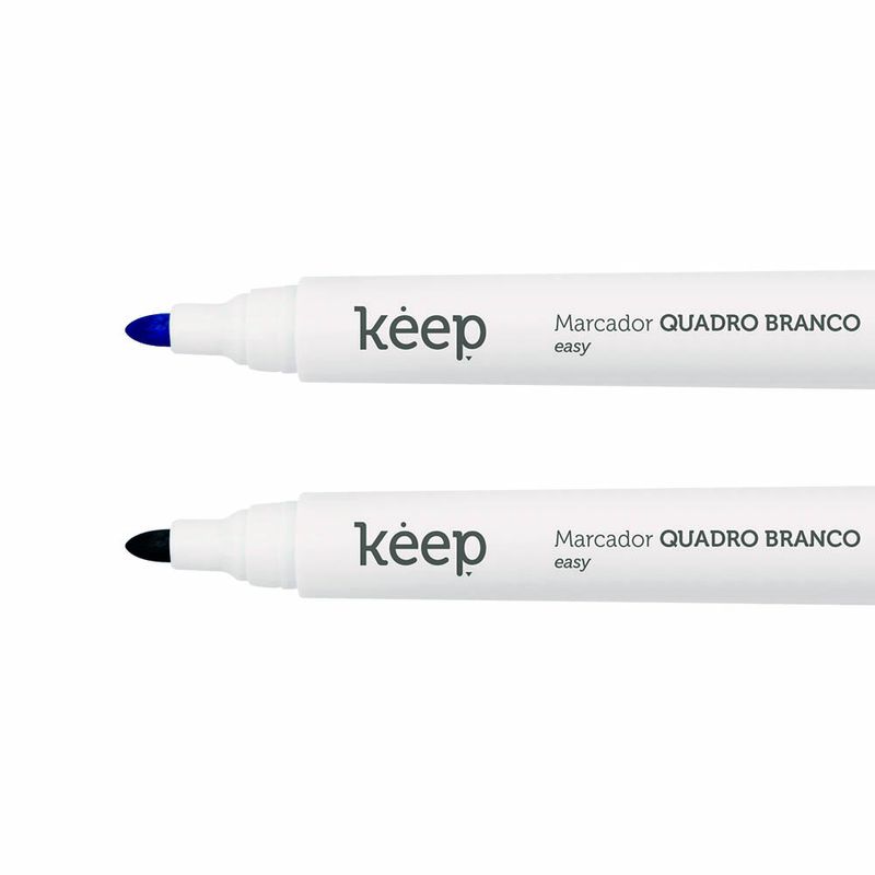 Kit Marcador Quadro Branco 2 Unidades C/ Apagador Magnético Keep