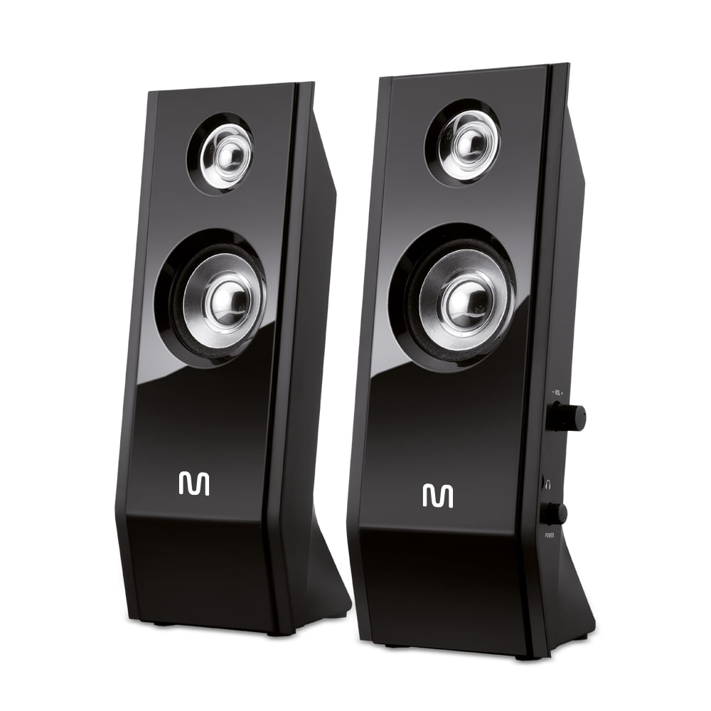 Caixas de Som 2.0 Multimídia Black Piano 8w Rms Conexão P2 Caixas de Som 2.0 Multimídia Black Piano 8w Rms Conexão P2
