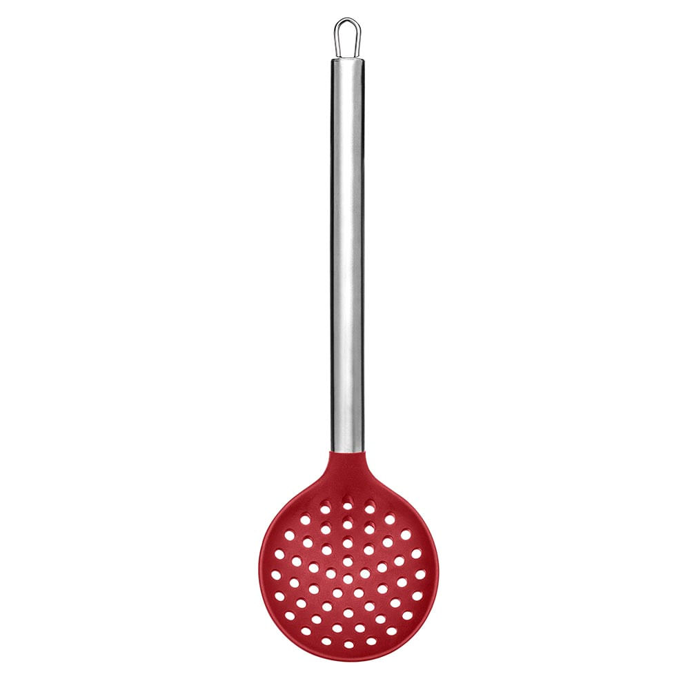 Escumadeira de Silicone Cabo Inox Vermelha Up Home - UD070OUT [Remanufaturado]