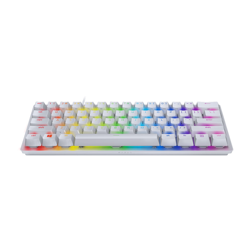 Encontraproduto.com.br - Teclado Razer Huntsman Mini 60% Chroma Switch Purple Mercury Layout US Branco - RZ0303390300R3MOUT [Remanufaturado]