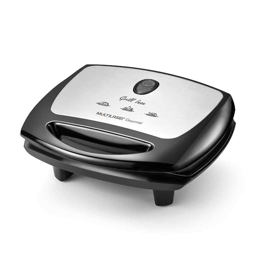 Super Grill Inox 1200w-127v c/ Grelhas Duplas Antiaderente e Bandeja Coletora Preta Multi - CE11OUT [Remanufaturado]