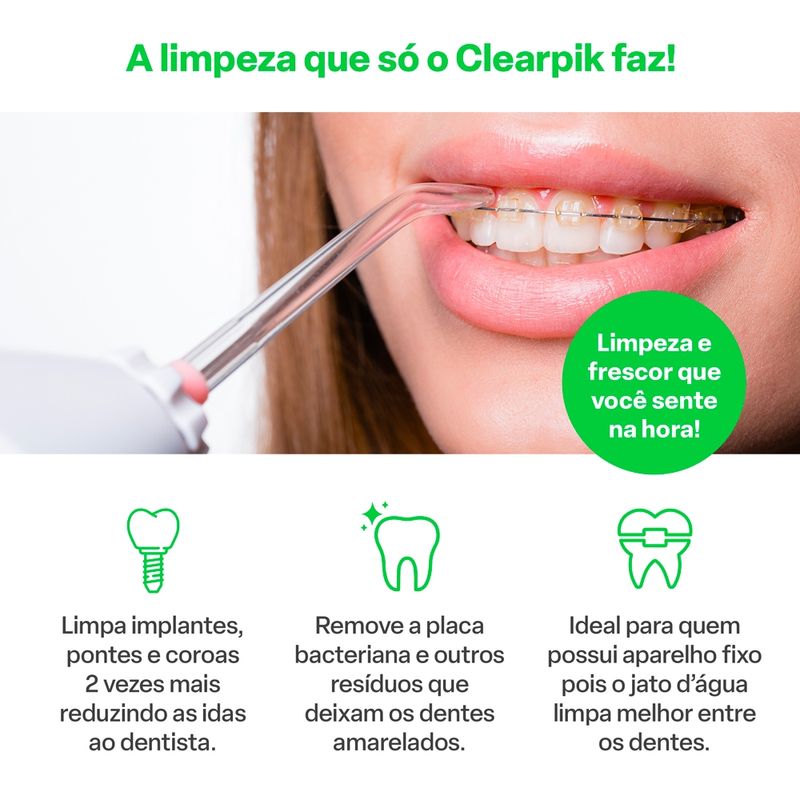 Irrigador Oral Clearpik Portable 200ml Multi Saúde HC036 Multi