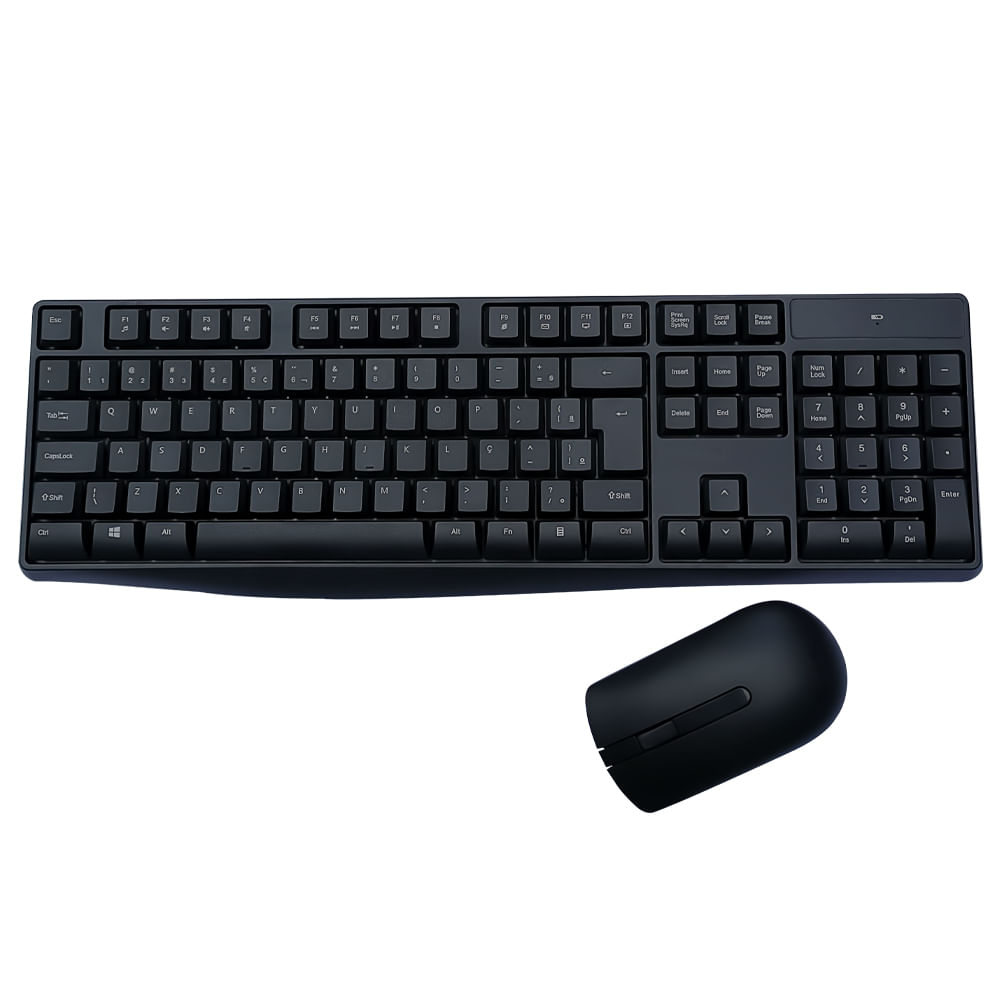 Kit Teclado e Mouse Sem Fio Slim Multimídia USB Preto- TC269 - Multi