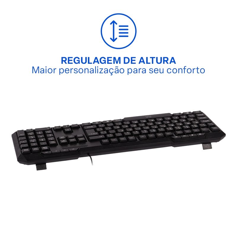 Teclado Multimídia Resist. a Água Slim Preto Multi - TC206 - Multi