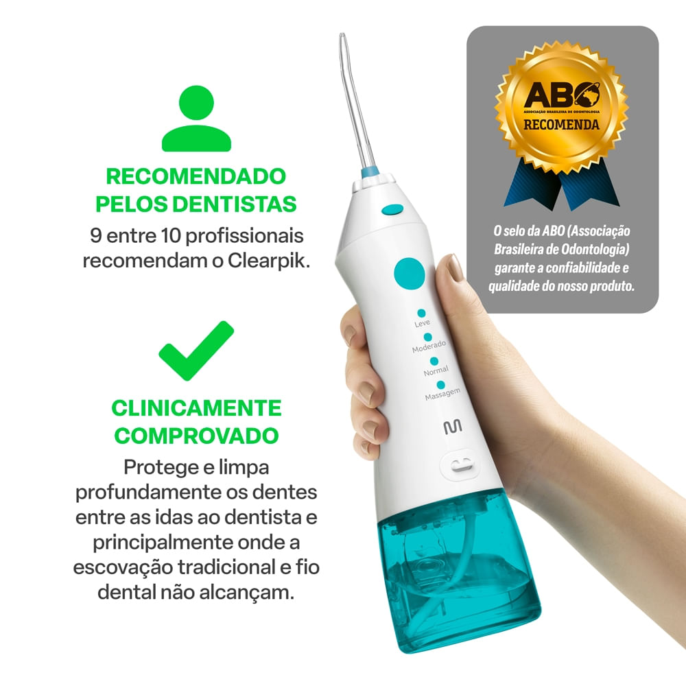 Irrigador Oral Clearpik Portable 200ml Recarregável Multi Saúde - HC036OUT [Reembalado]