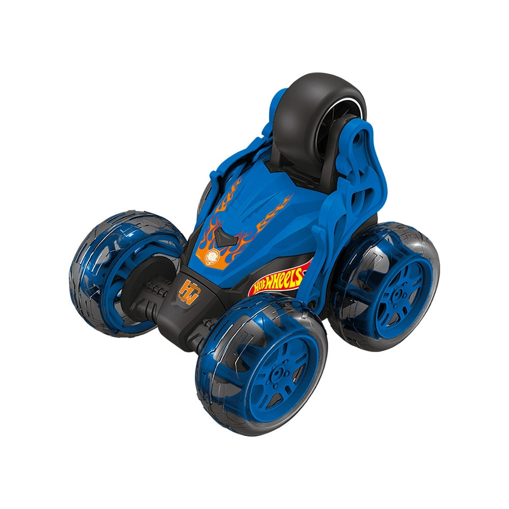 Rc Hot Wheels - Stunt - 4 Canais - Azul - Luz e Som - BR2476 - Multi