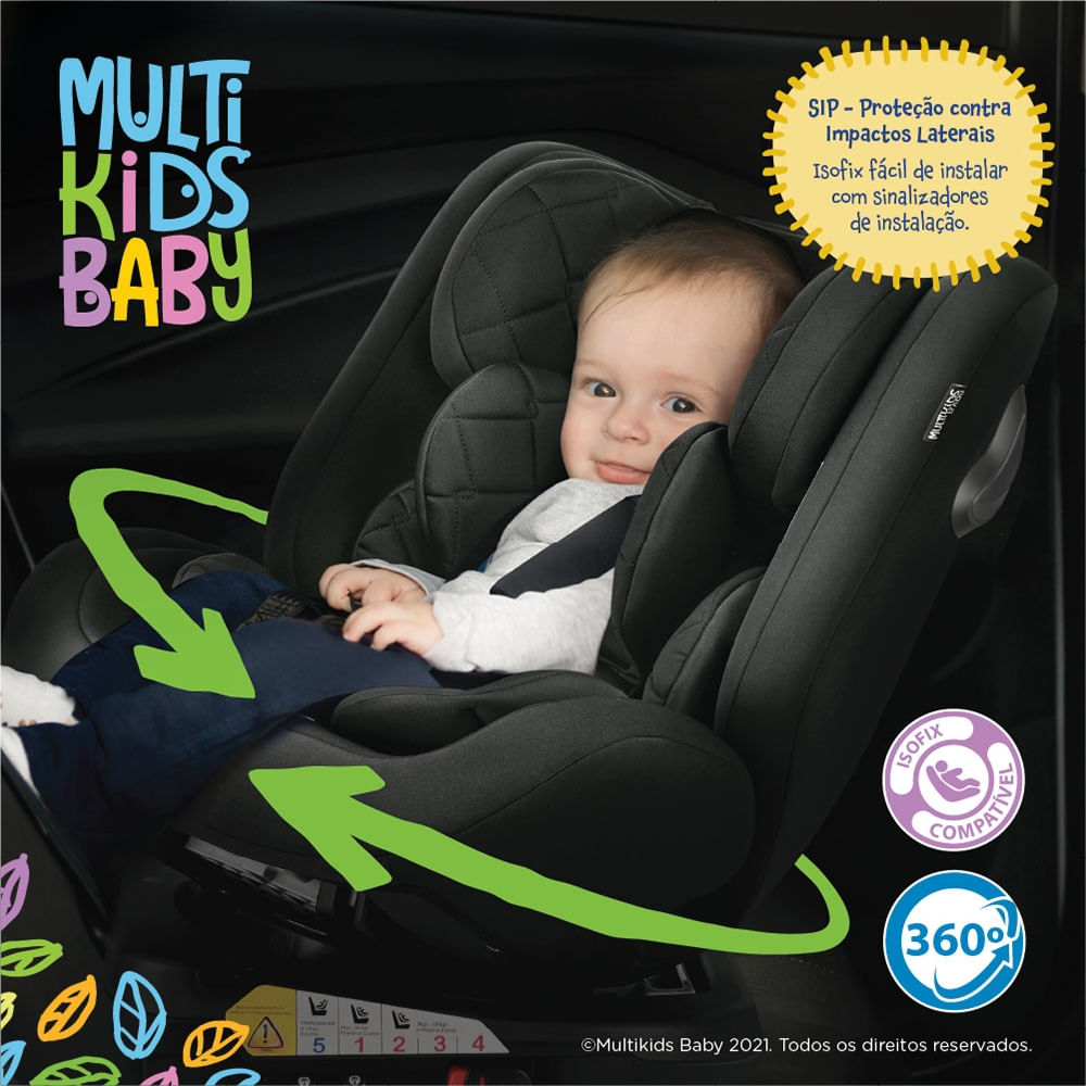 Encontraproduto.com.br - Cadeira para Auto Artemis 0-36 KGS Isofix 360° Preta Multikids Baby - BB433OUT [Remanufaturado]