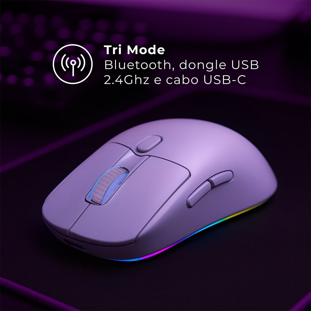 Mouse Magnus (Wireless) com Base Preto Warrior - MO421 - Multi