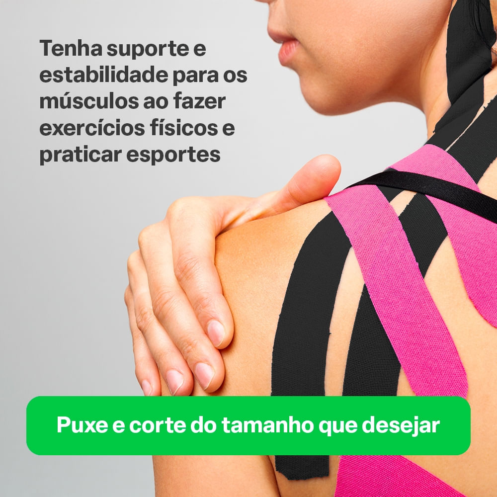 Fita Kinésio Muscle Fix 5x500cm Preto Multi Saúde - HC040 - Multi