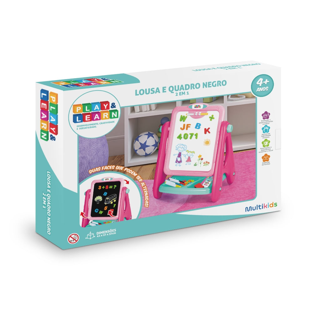 Lousa P/ Crianca 2 em 1 Play e Learn Multikids - BR1767OUT