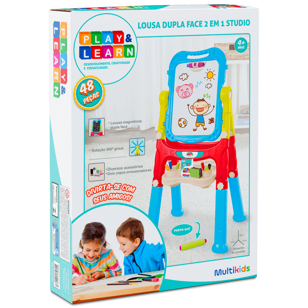 Lousa Mágica 2 em 1 Studio Play & Learn Multikids - BR1214 - Multi