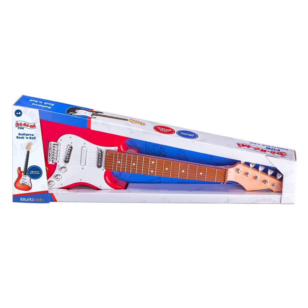 Guitarra RockNRoll Vermelha Dó Ré Mi Fun Multikids - BR1531OUT