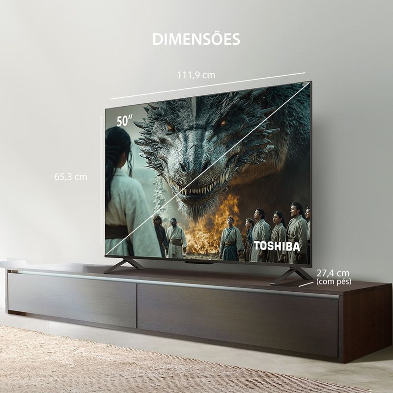 TV 50'' 4K Toshiba Google TV 3 HDMI 2 USB Wi-fi - TB059E - Multi