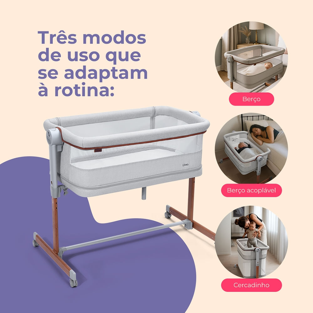 Berço e Cercado Hypnos 3 em 1 Portátil 0 a 13Kg Litet BB692