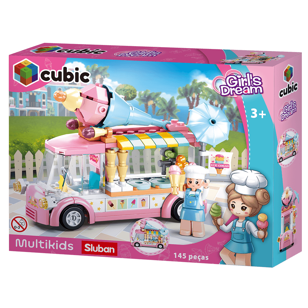 Blocos de Montar Carrinho Sorvete 145 Pcs Multikids BR2279 - Multi