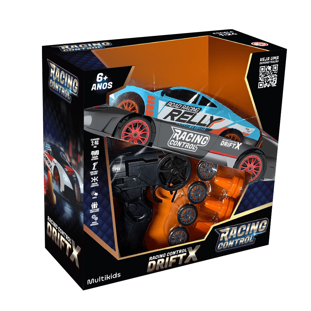 Carro de Corrida de Controle Remoto DriftX Azul - BR2416 - Multi