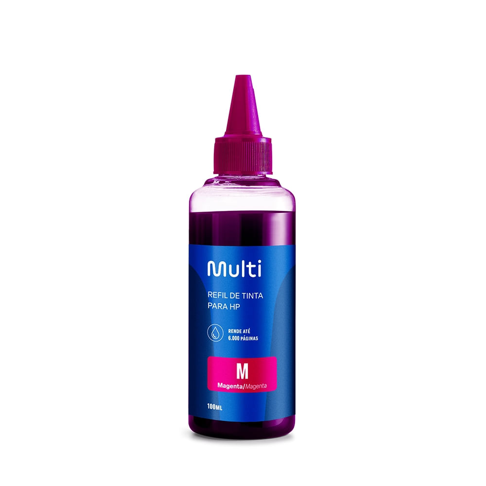 Refil de Tinta Magenta 100ml Compativel Com Impressoras HP Multi - RF003OUT [Reembalado]