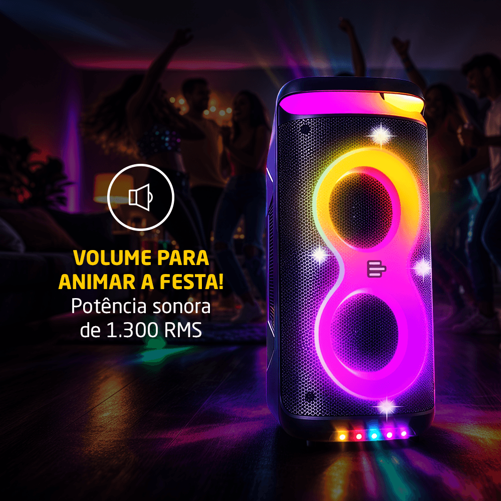 Caixa de Som Torre PULSEBOX 3 1300W Bluetooth Pulse - SP519 - Multi