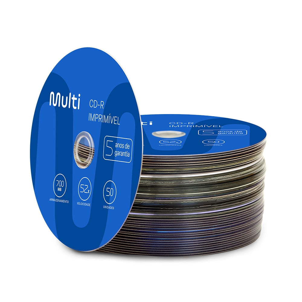 Wigrid / CD2枚セット Mídia Cd-R Vel. 52X - 50 Un. Shrink Imprimível Branco - Multi